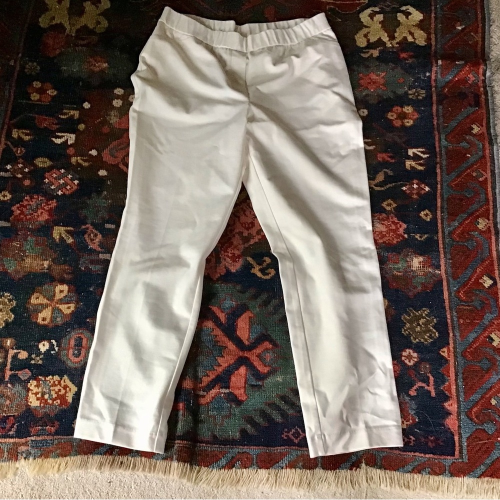 NWT J Jill pointe cream straight leg slacks